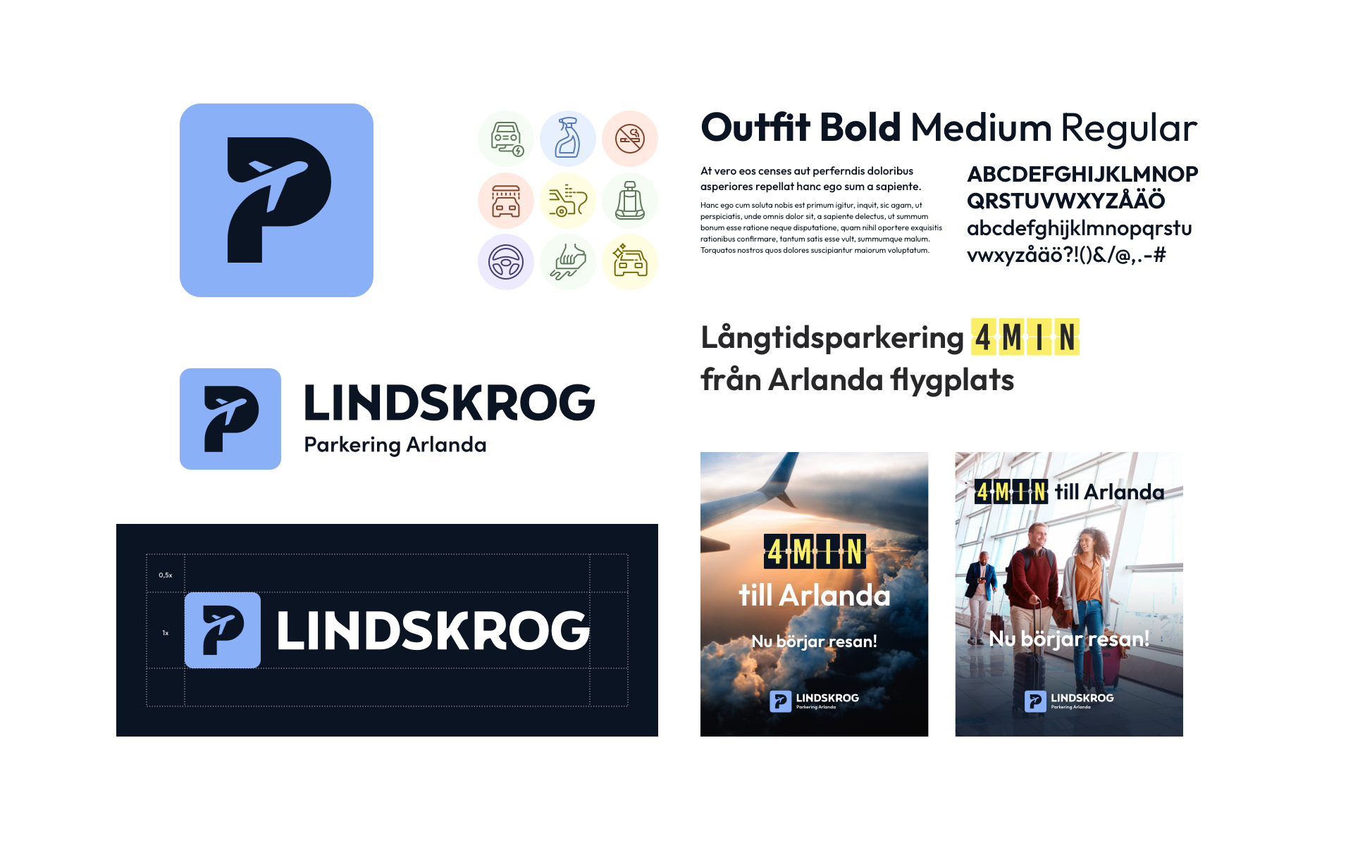 I uppdraget tog vi fram: Logotyp, Grafisk profil, Bildmanér, Kommunikativa budskap, Branding av bilar, Skyltar, Tröjor m.m.