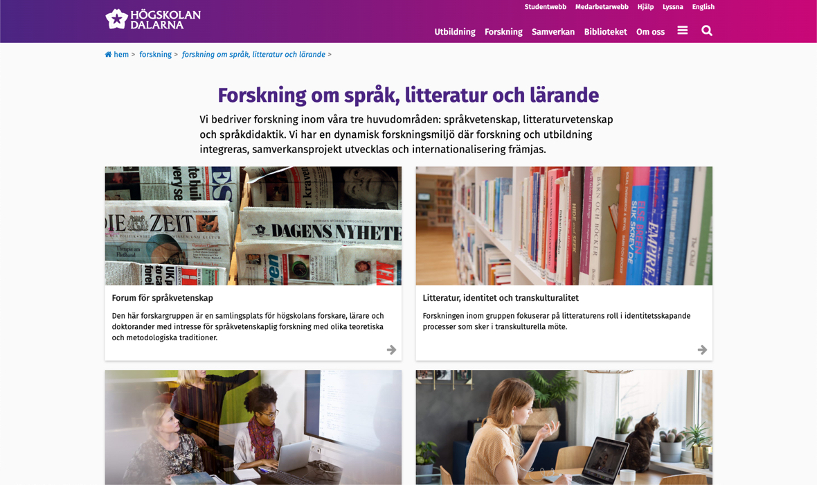 Högskolan Dalarna - Den lila färgen står för intelligens, kunskap, spiritualitet och respekt - Limetta Digitalbyrå