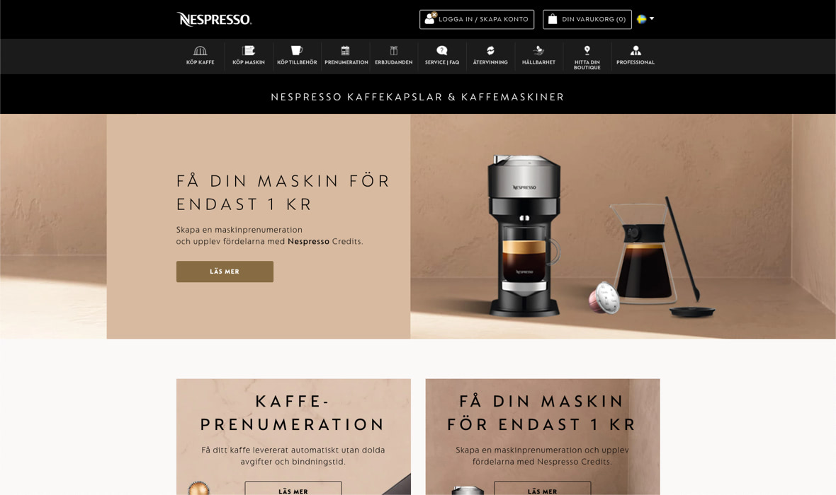 Nespresso - Brun färg i rätt nyans signalera en känsla av naturligt och ekologiskt - Limetta Digitalbyrå