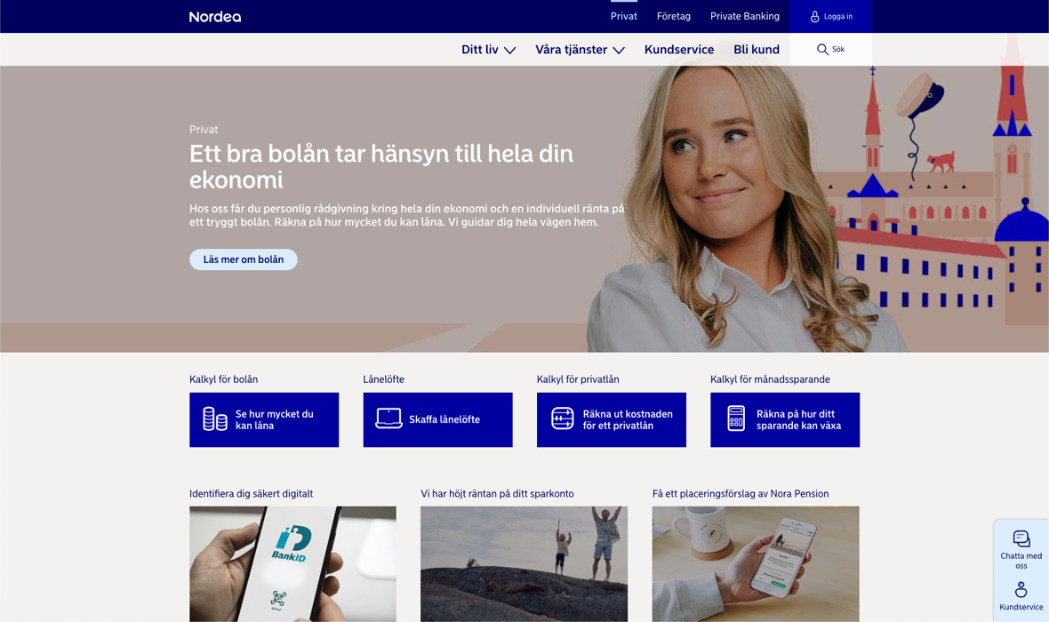 Nordea - I branscher där det är viktigt att konsumenter känner sig lugn och trygg ser man ofta en blå färgprofil - Limetta Digitalbyrå
