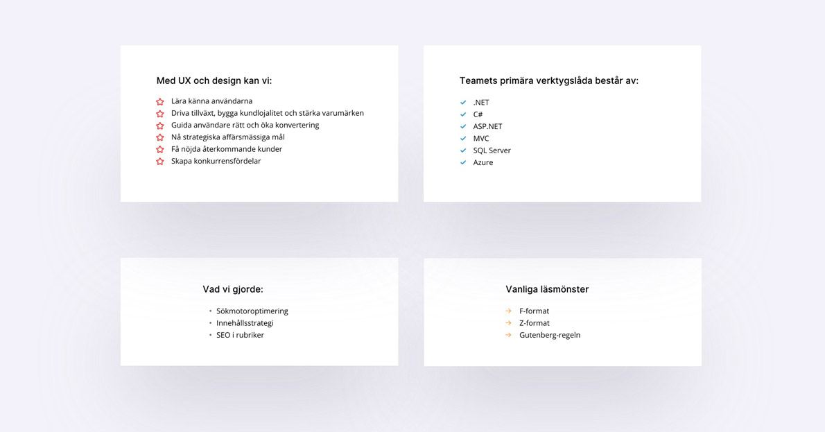 Skapa konverterande listor på webben - Punktlistor - Limetta Digitalbyrå