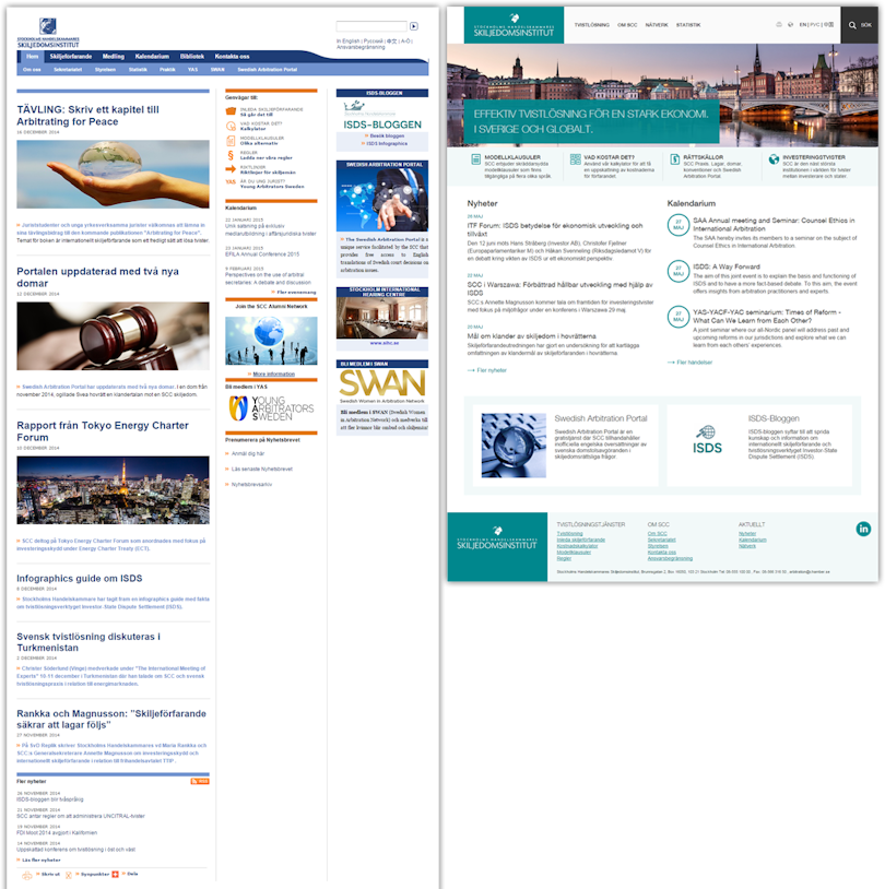Skiljedomsinstitutet före och efter
