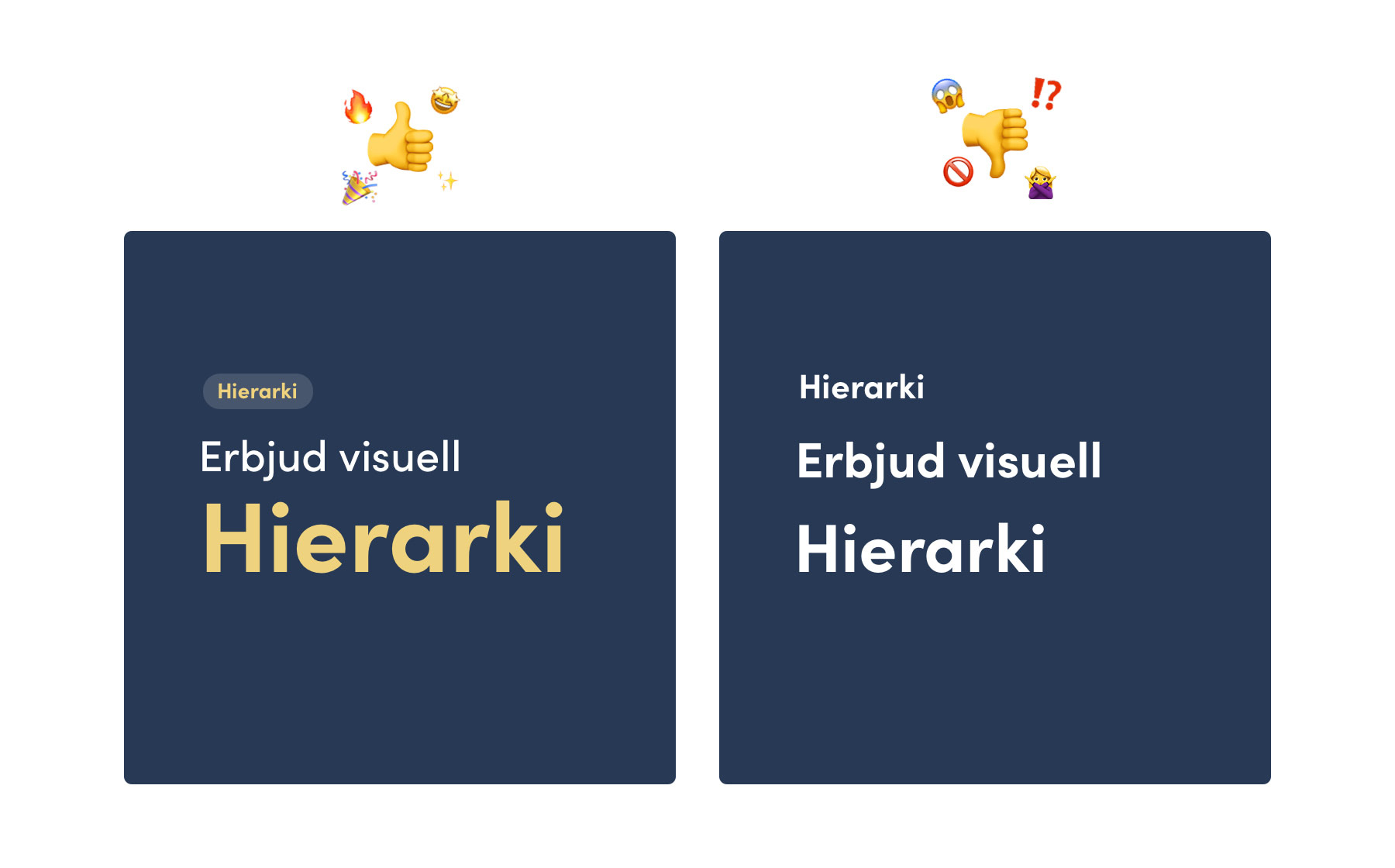 Tydlig visuell hierarki - UX och design-principer