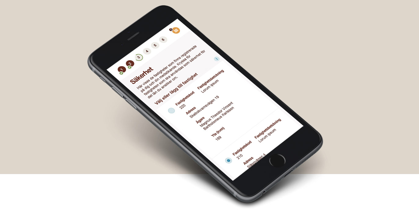 Digital bolåneansökan, webbapp, digital tjänst  - Limetta Digitalbyrå