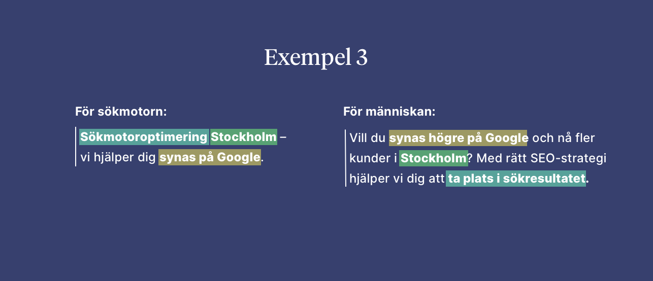 SEO text - rakt på sak