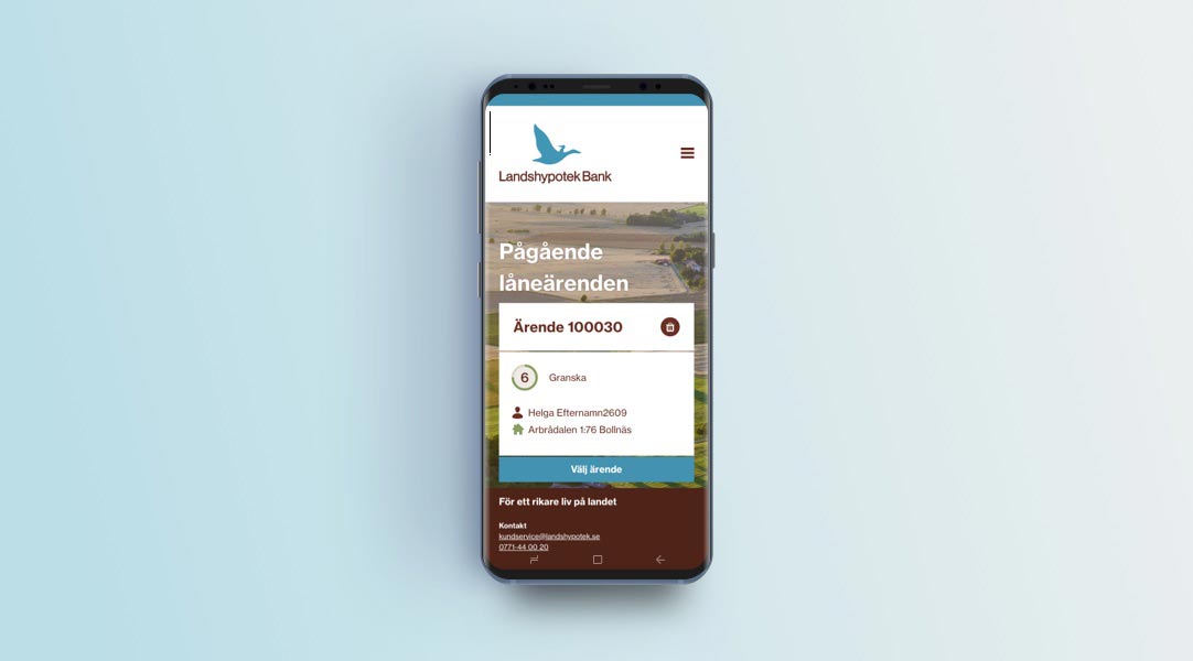 Digitalisering av Landshypoteks verksamhetslån - låneansökan mobil - Limetta Digitalbyrå