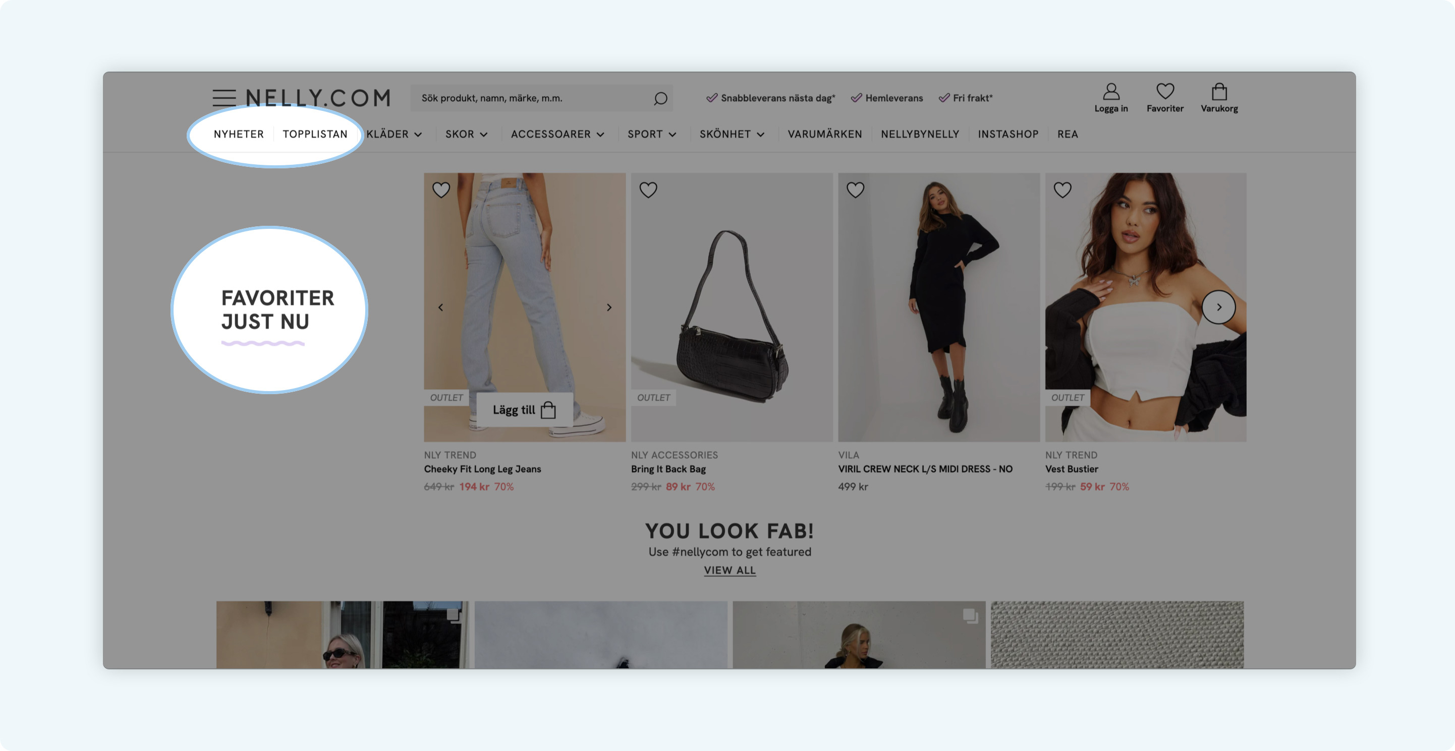 E-handelskunder: Fönstershopparen (Online Browsers) gillar nyckelord som Topplista, Favoriter, Nyheter