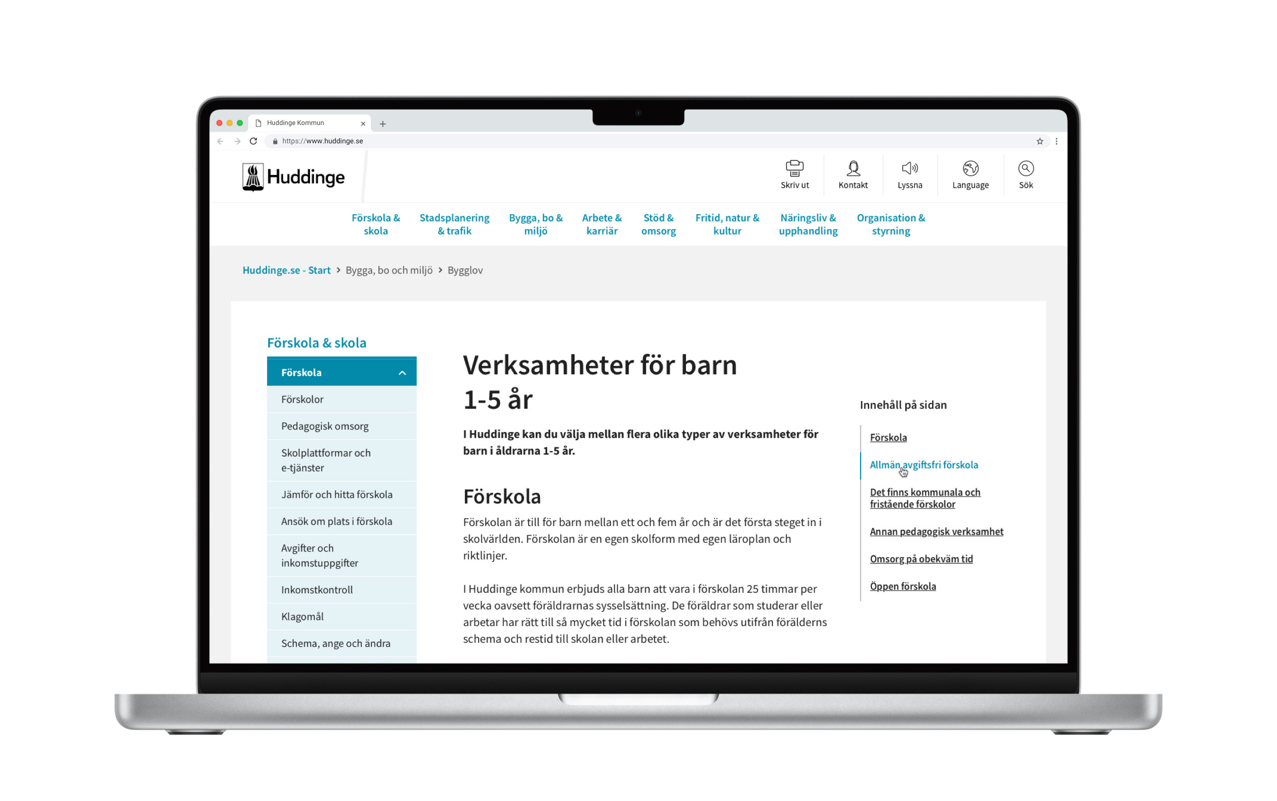 Huddinge - Tillgänglighetsanpassning WCAG på webben