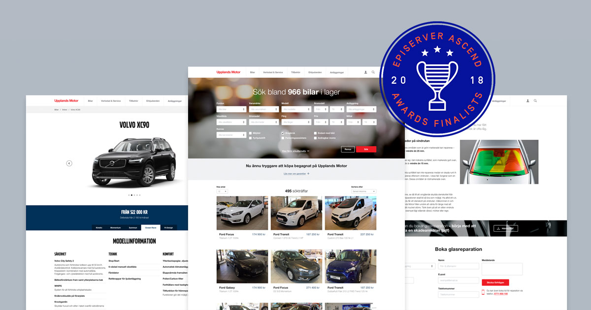 Limetta är nominerade till Episerver Web Awards för Upplandsmotor
