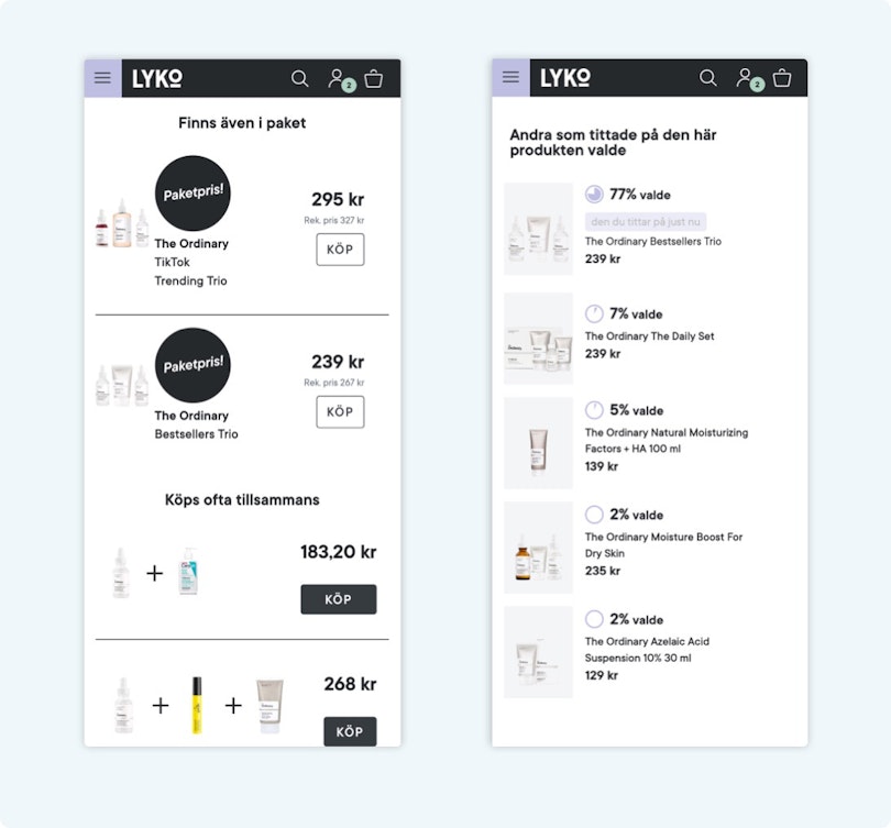 E-handelskunder: Den produktfokuserade (Product focused). Merköp på lyko.se - Limetta Digitalbyrå