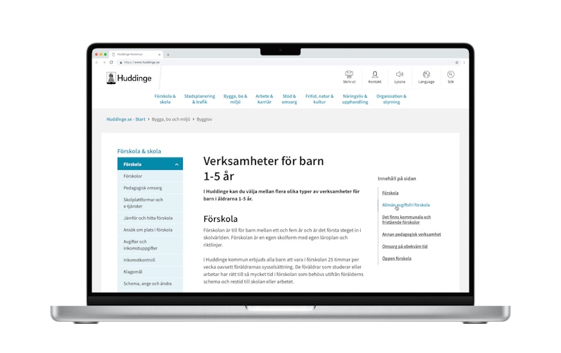 Huddinge - Tillgänglighetsanpassning WCAG på webben