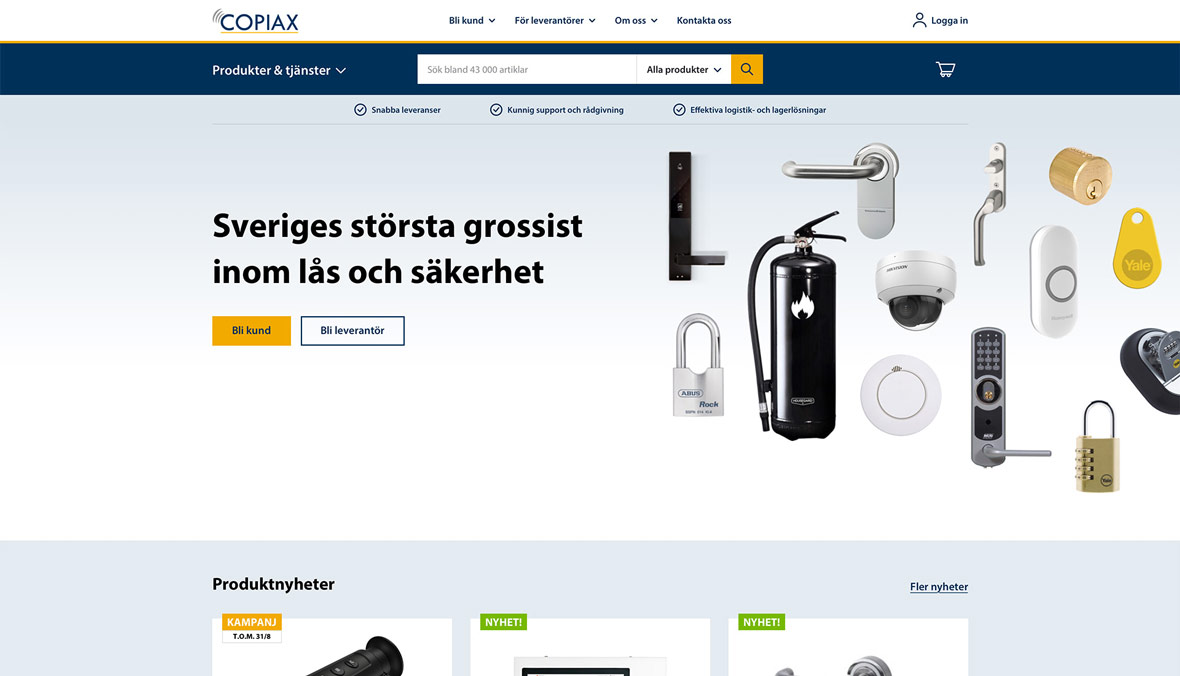 Attraktivt och konverterande gränssnitt för Copiax - Limetta Digitalbyrå