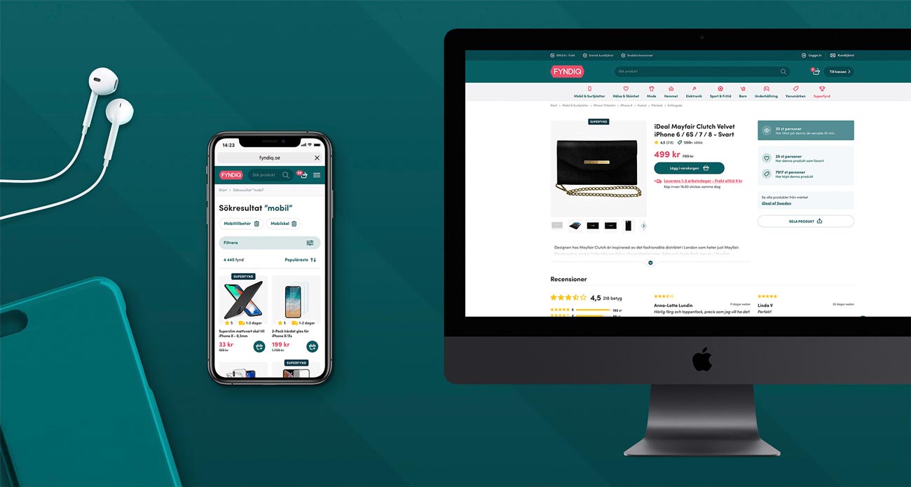 Fyndiq - Koncept, UX och design - Produktsida med sök  - Limetta Digitalbyrå