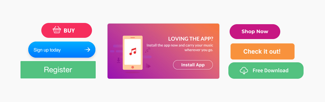 Call to actions knappar på landningssida - Limetta Digitalbyrå