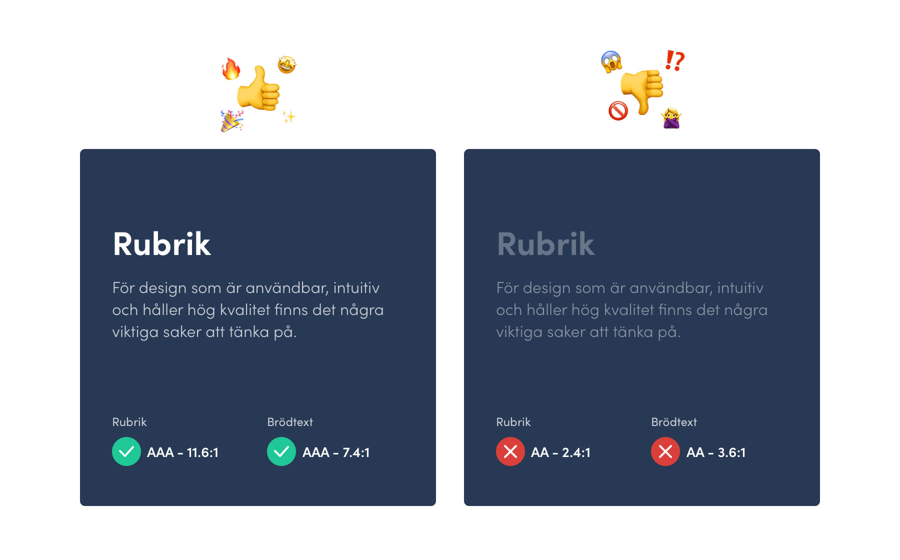 Gör en kontrast-check - UX och design-principer